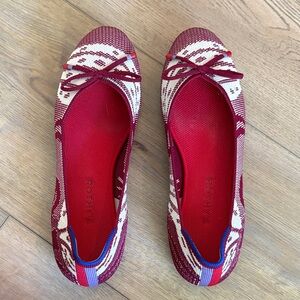 Rothy's Burgundy and Cream Women's Flats